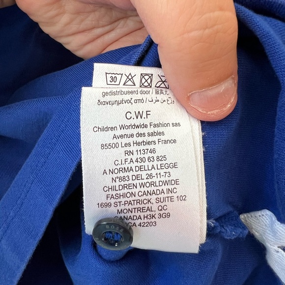 Hugo Boss Boys Blue Collar Cotton Long Sleeve Shirt‎ Size 4 - Picture 11 of 12